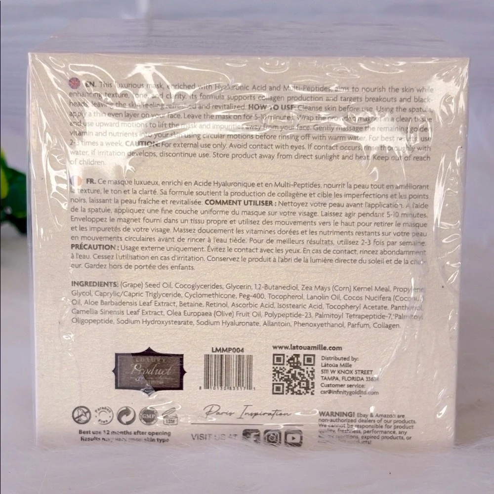 Latoua Mille 24k Gold‎ Multi Vitamin Magnetic Mask W/ Hyaluronic Multi Peptide